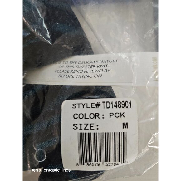 Trina Turk Dress Black & Teal Chevron Pattern Medium New NWT - Picture 8 of 8